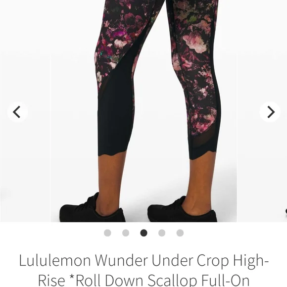 Lululemon Wunder Under Crop HR *Roll Down Scallop Full-On Luxtreme 24" EUC - Picture 6 of 6